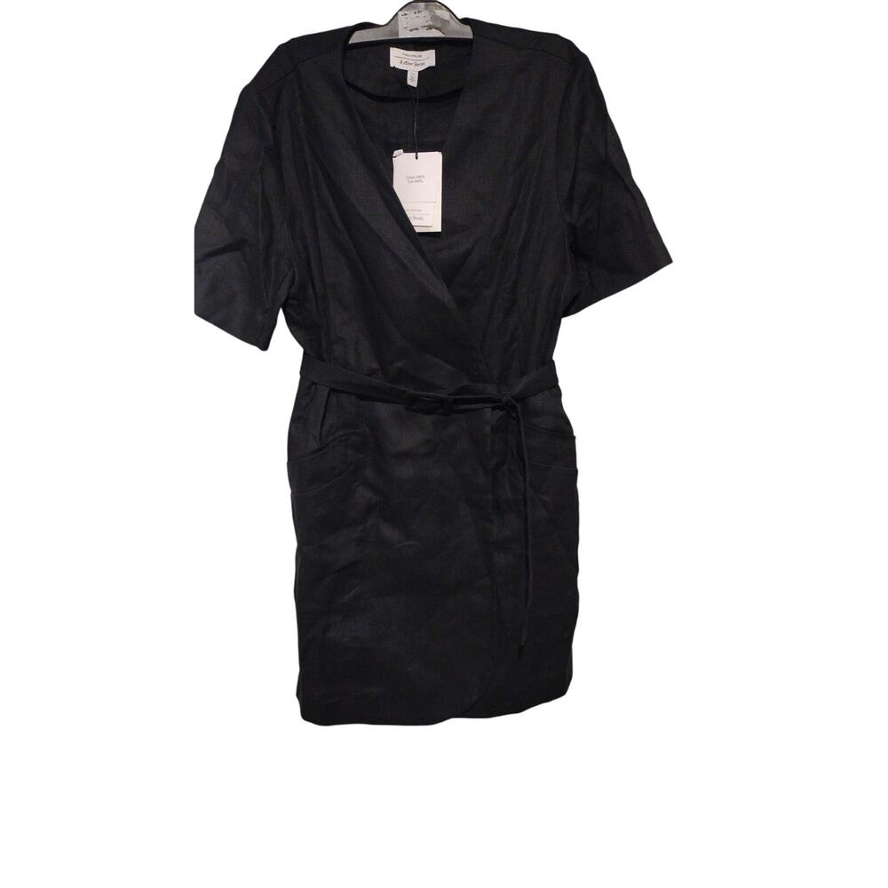 and other stories black wrap dress & | Dresses | Other Stories Womens 2 Paris Atelier Linen Pockets Belted neck and long sleeves layered tulle Strapless Dress Cheap Black Color:Neon Yellow